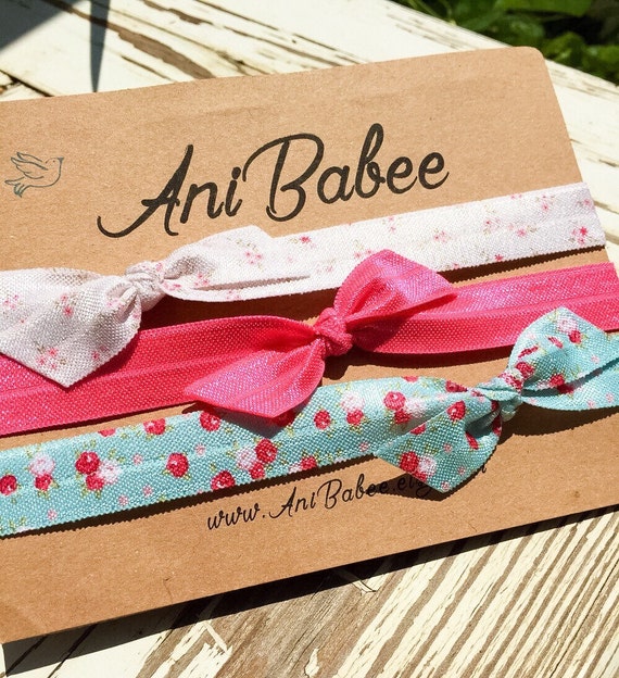 Pink Tie knot baby headband knotted bow baby headbands by AniBabee