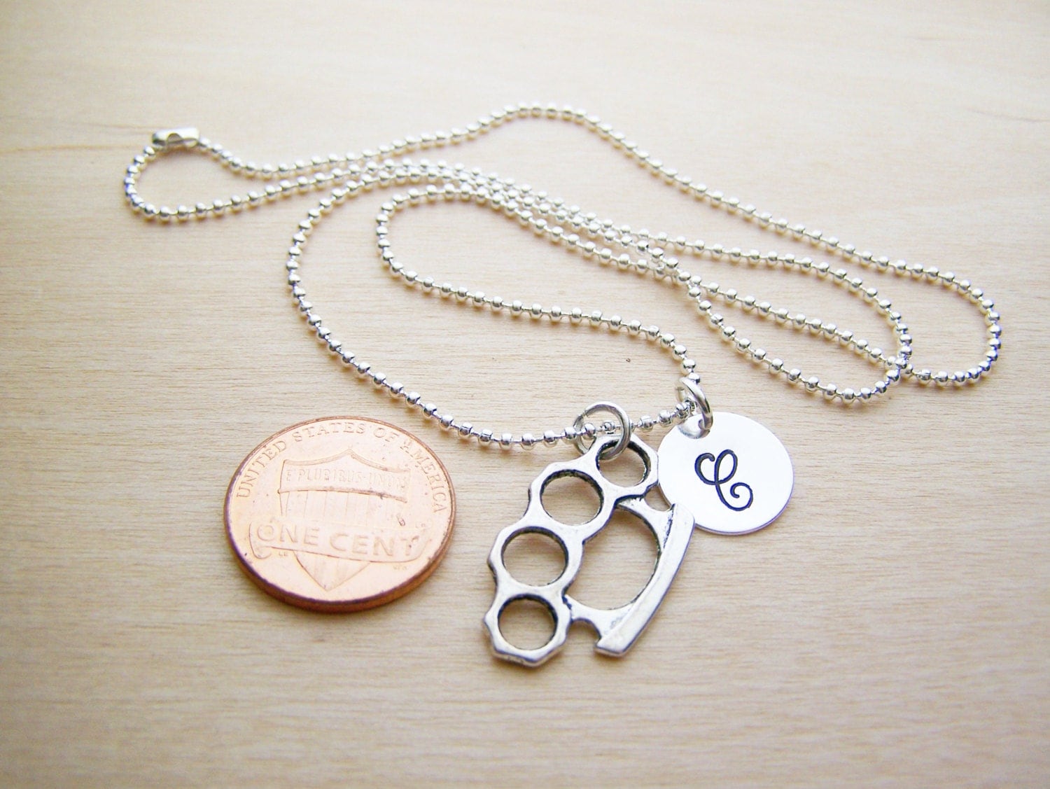 Brass Knuckles Necklace Personalized Necklace Custom