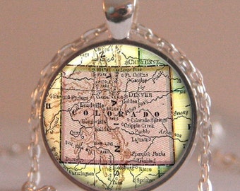 Colorado map pendant, Map Necklace, Map Charm, Map Jewelry, Colorado Pendant, Colorado Jewelry pendant, Colorado Jewelry, Jewelry