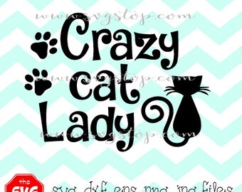 Crazy cat lady svg | Etsy