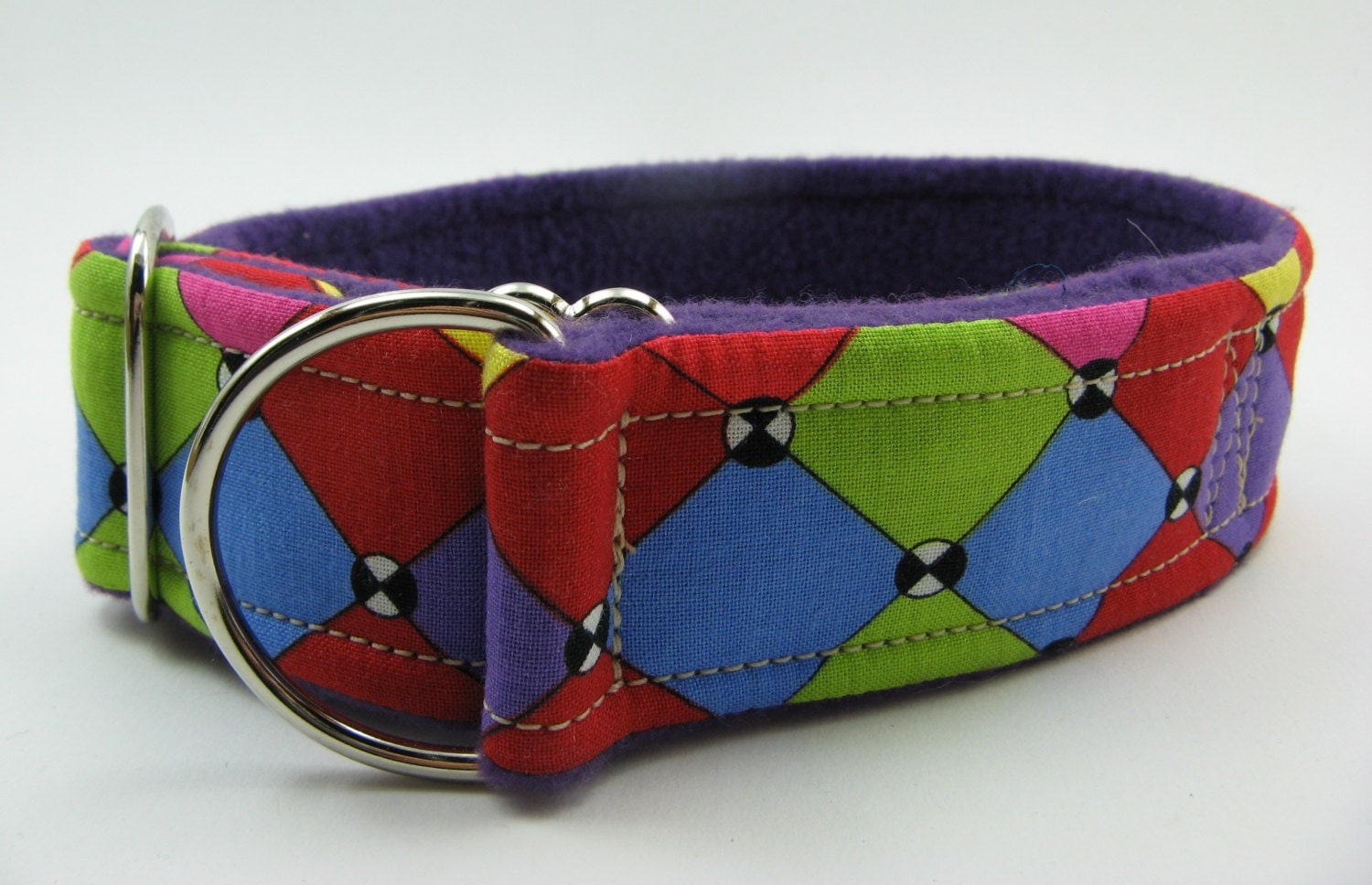 Colorful Fleece Lined Martingale Soft Dog Collar Colorful