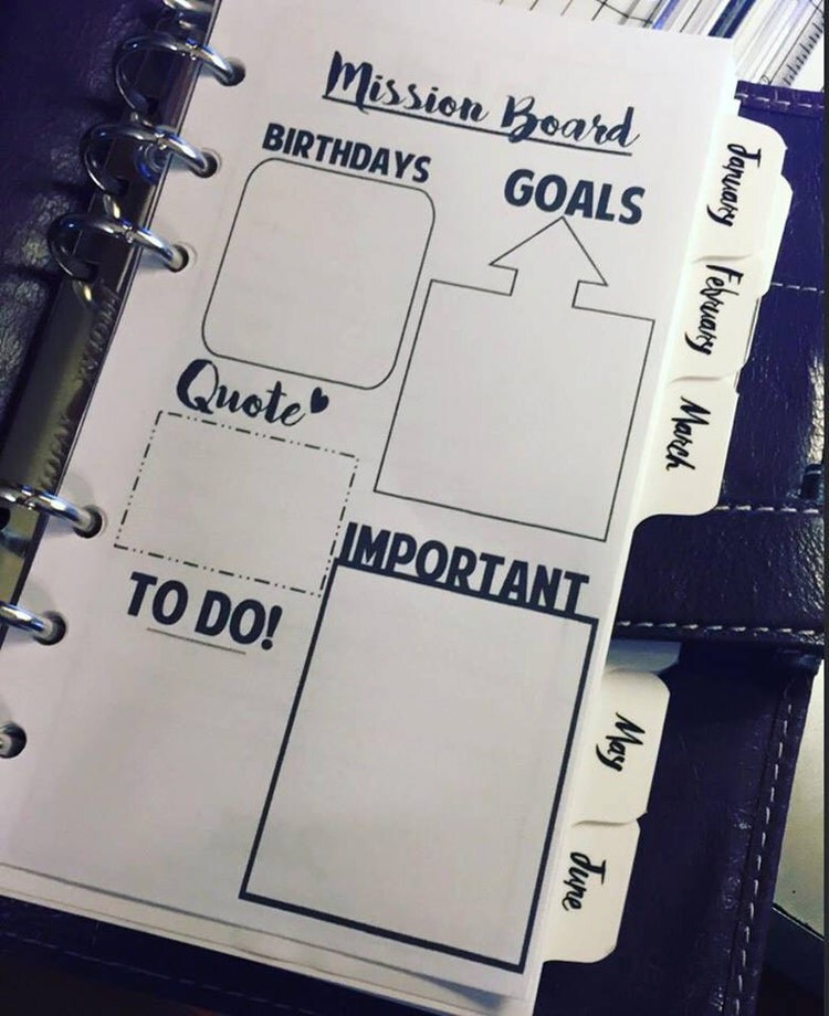 PRINTATBLE Personal Size Mission Board insert by KreativeKeo