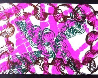Seashell Abstract Rubber Stamp Embossed Art- 1995 003RS