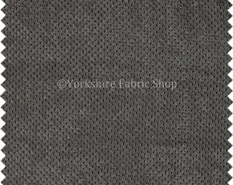 New Designer Bubble Dotted Soft Cord Corduroy Upholstery Fabric Charcoal Grey Material For Sofas Furnishing Interior - Sold By The Metre