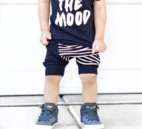 Black toddler harem shorts / Hipster baby boy shorts / Hipster