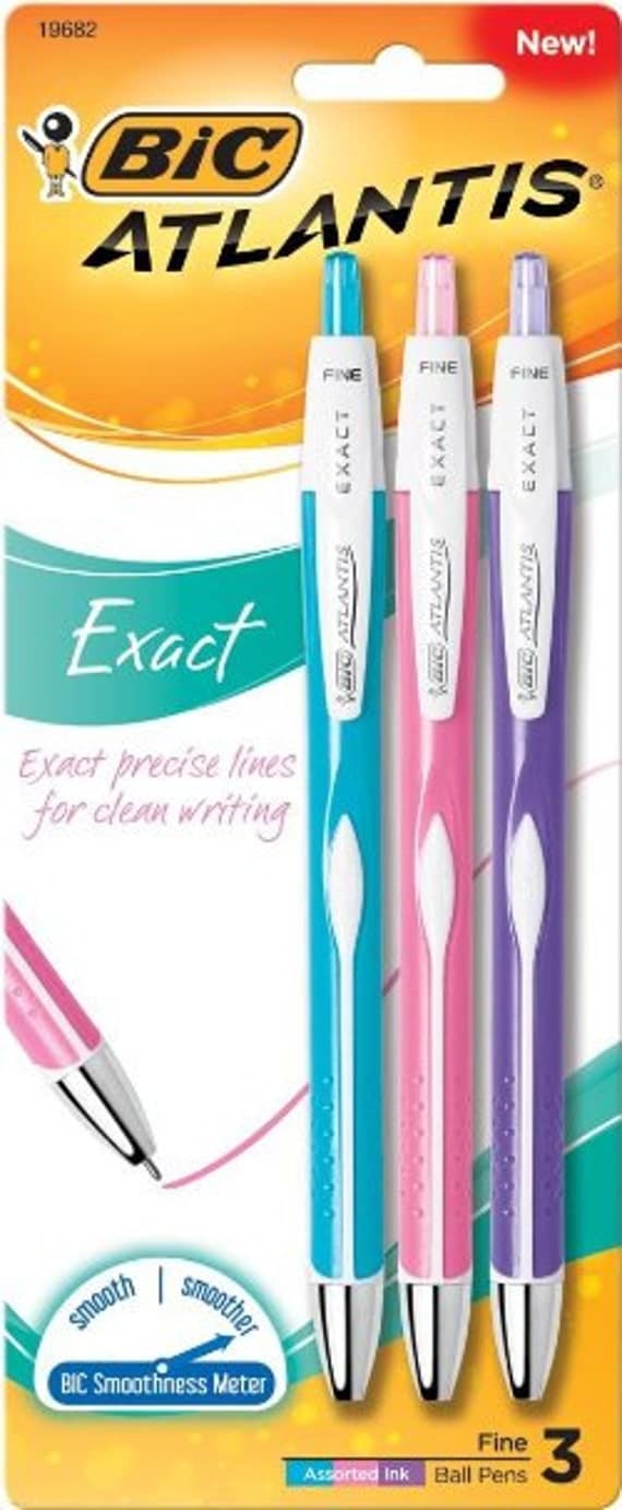 BIC Atlantis Exact Retractable Ballpoint Pens Fine by EJMEtsy