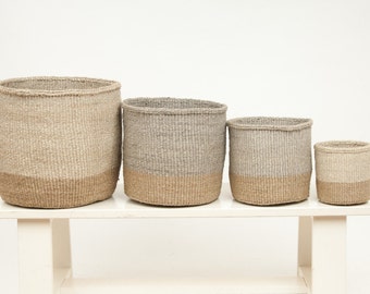 MBILI: Two Tone Woven Storage Basket