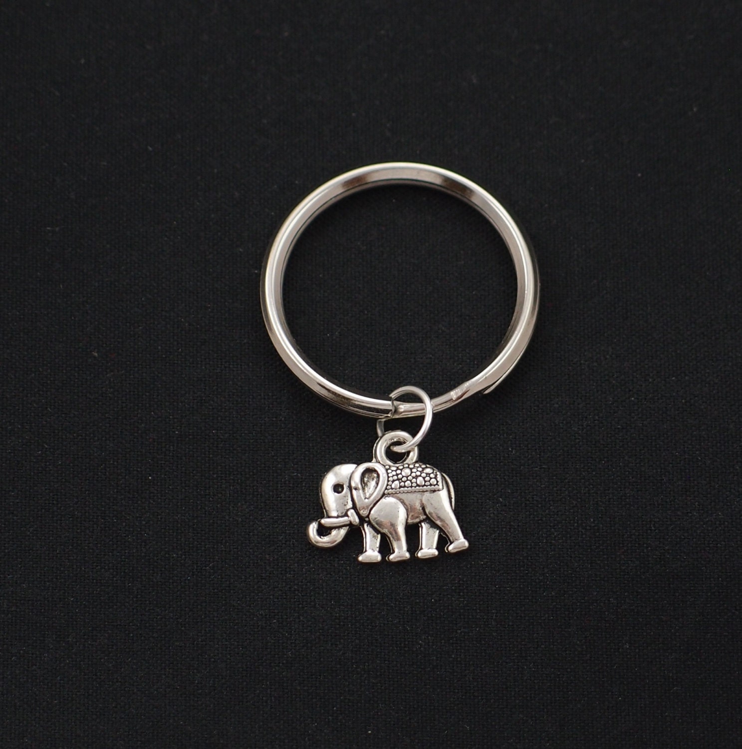 tiny elephant keychain silver elephant charm keyring mother