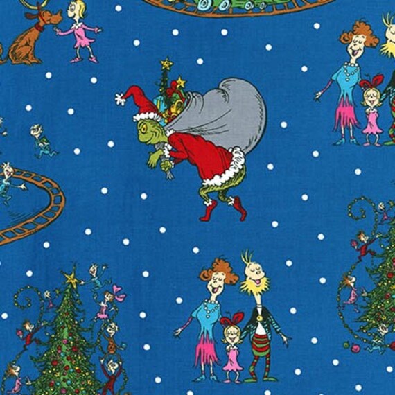 How the Grinch Stole Christmas 6 Holiday Fabric / Dr Seuss