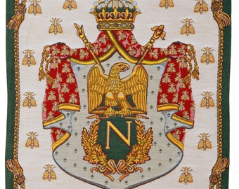 belgian wall tapestry hanging wall decor Royal crest Coat of arms Napoleon jacquard woven