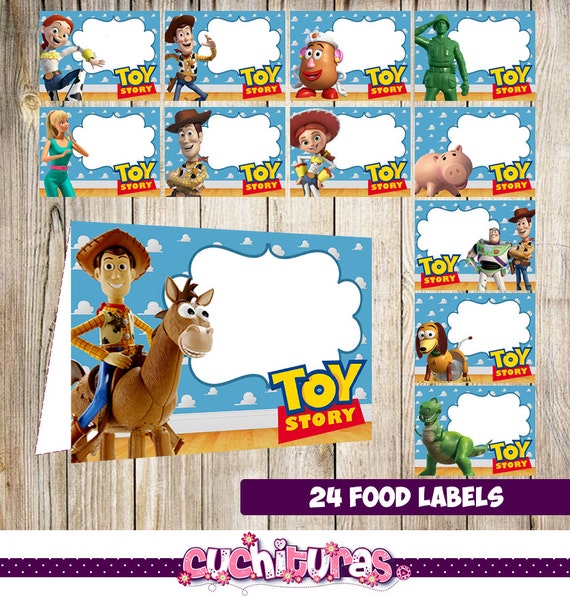 24 Toy Story Food Tent Cards instant download Printable Toy