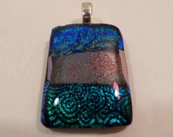 Multicolor dichroic glass pendant