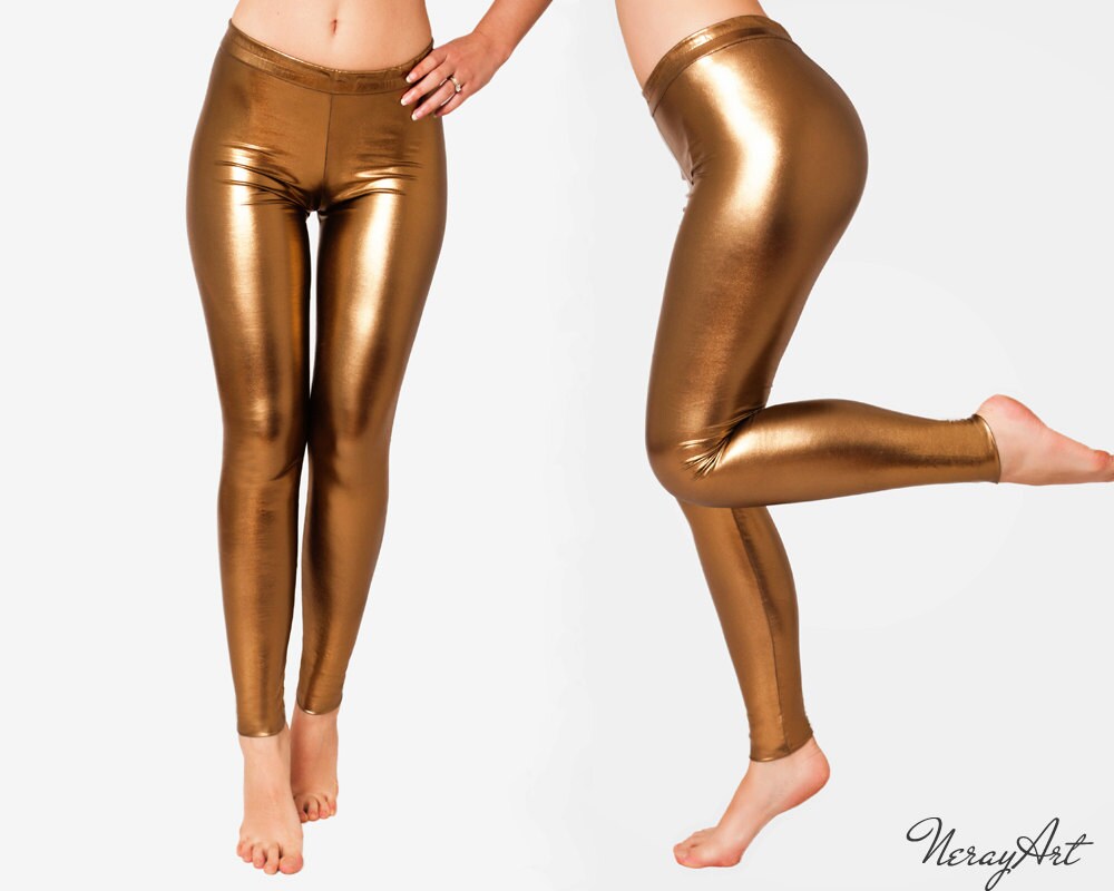 nike gold metallic leggings