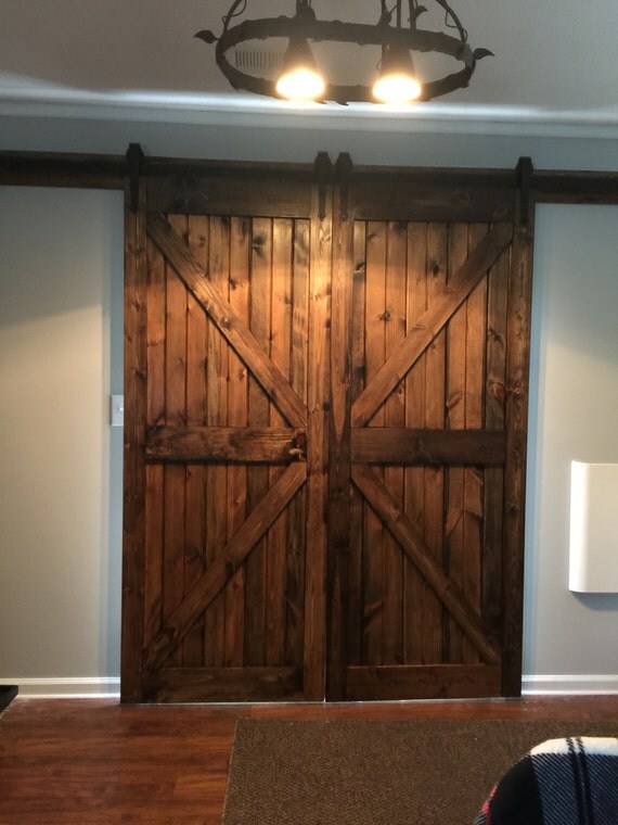 Custom Size Solid Wood Farm Style Sliding Barn Doors.