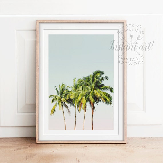 Palm tree print PRINTABLE arttropical by TheCrownPrints on Etsy