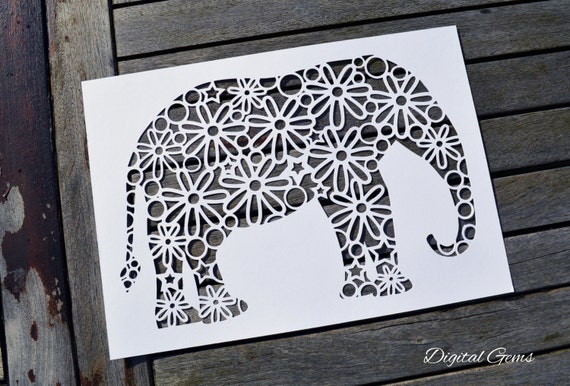 Download Elephant Paper Cut SVG File for Cricut Design Space by ...
