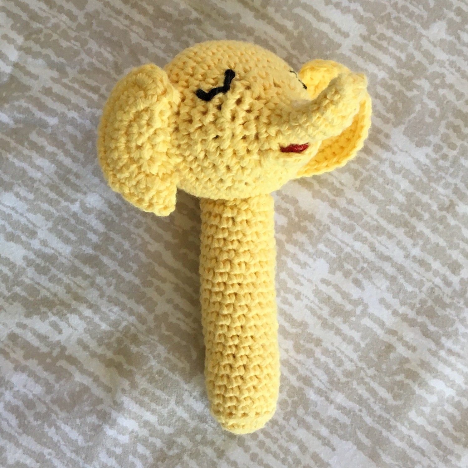 Baby Elephant Rattle Yellow by LittleMynahBird on Etsy