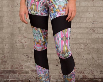 Graffiti Print Leggings, Tights, Yoga Tights, Yoga Pants, Digital Print