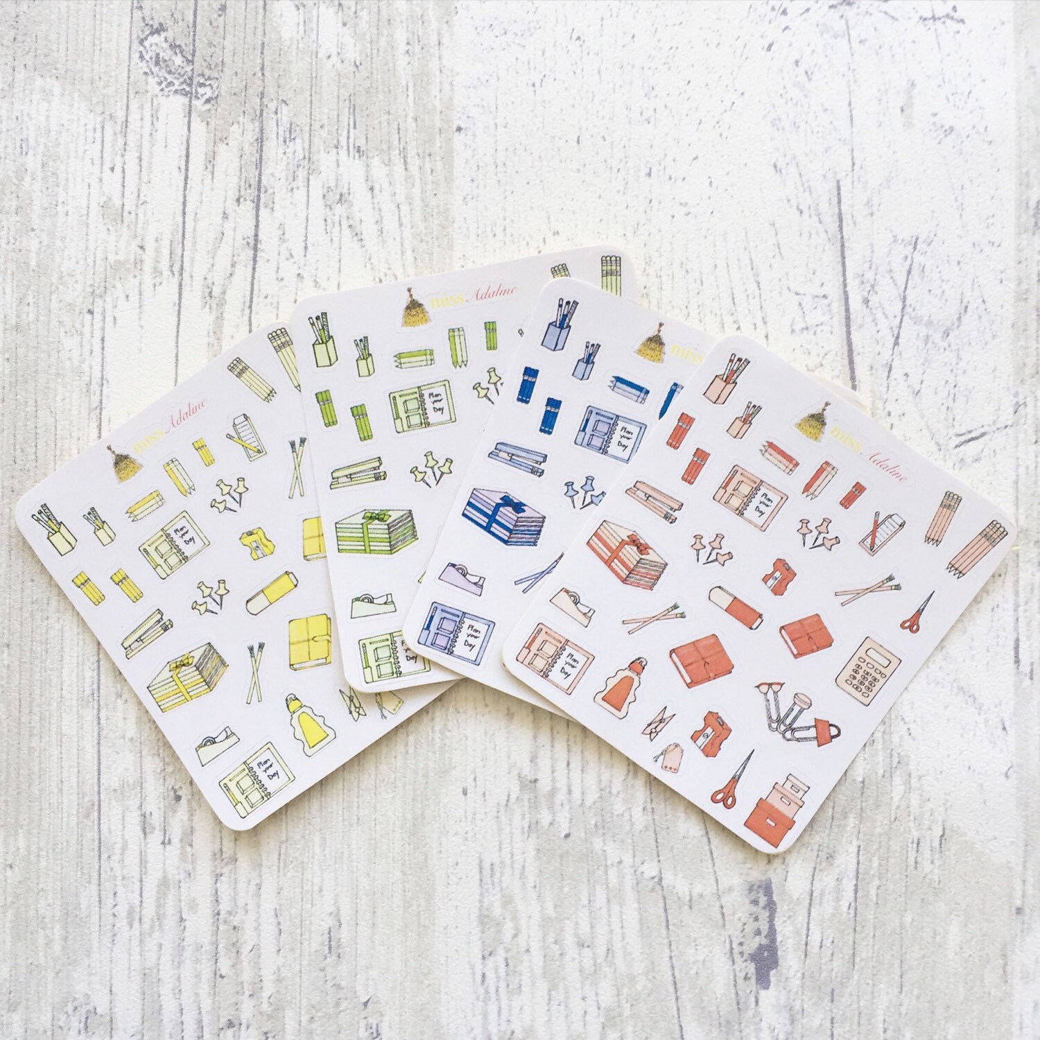 Stationery Icon Sticker Set