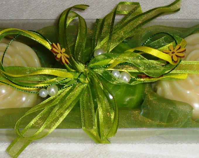Lime Green Cream Soap Gift Pack - Handmade Soap - Luxury Soap - Scented Soap - Floral Soap - Gift for Her, Graduation Gift, Birthday Gift