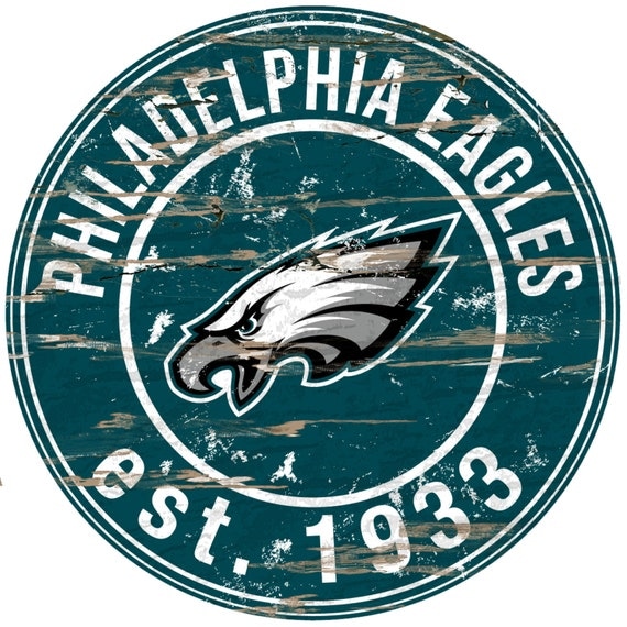 NFL Philadelphia Eagles Round Distressed Established Wood Sign