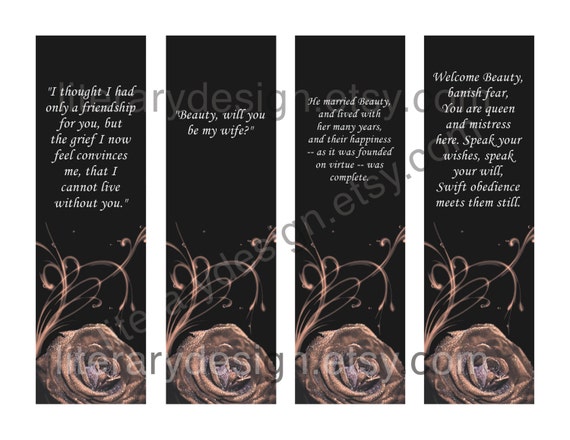 Beauty and the Beast Printable Bookmarks Jeanne-Marie