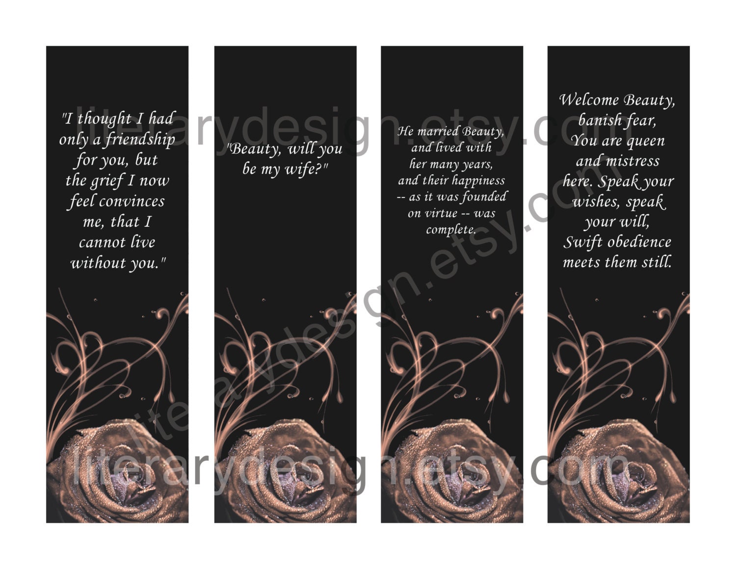 Beauty and the Beast Printable Bookmarks Jeanne-Marie