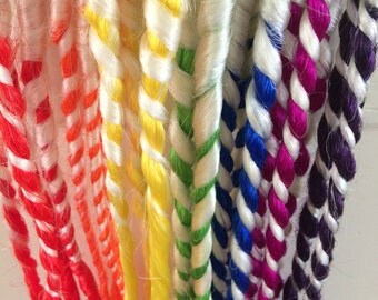 21 SE candy cane rainbow synthetic dreads