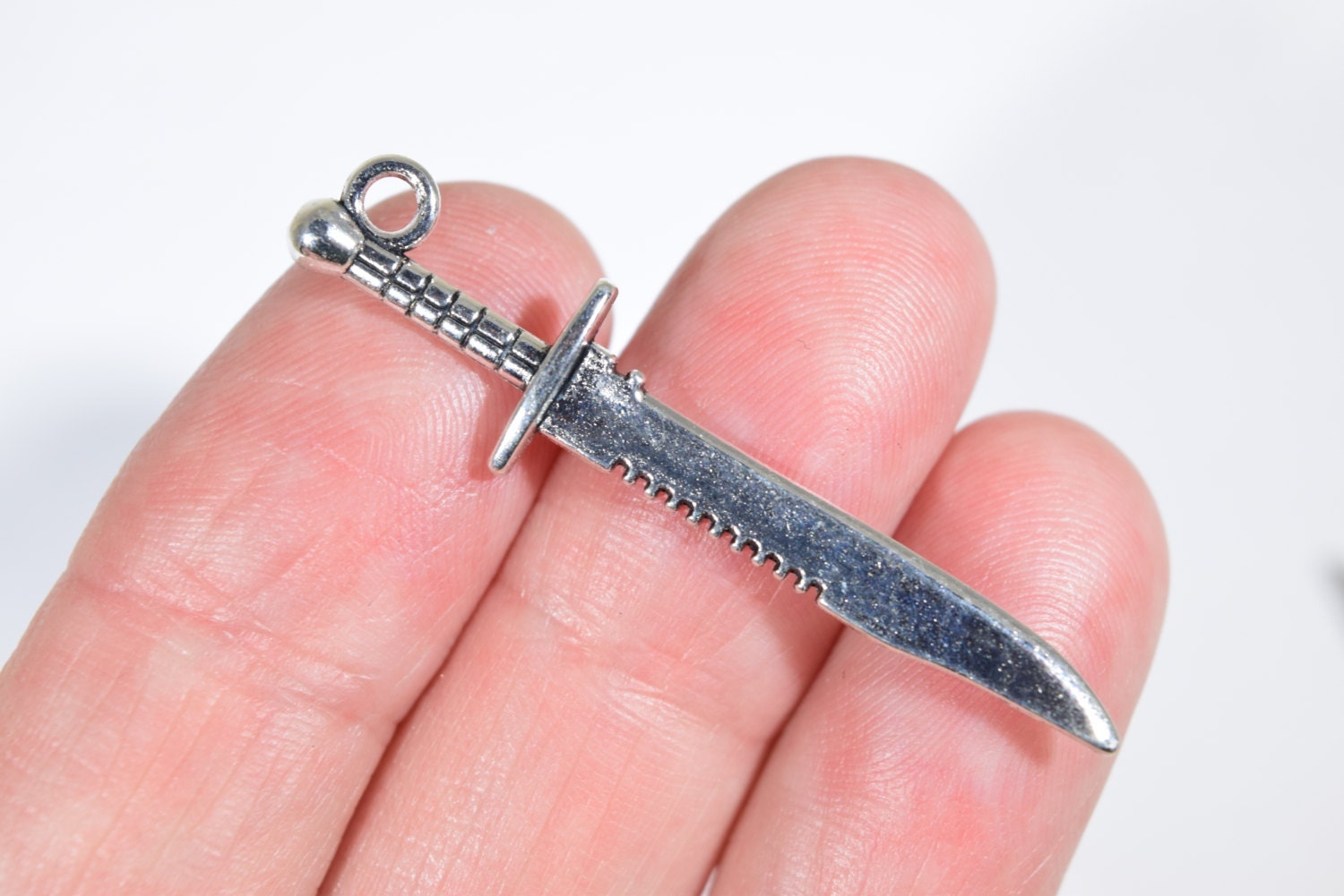 8 Dagger charms silver knife charms medieval weapon charms