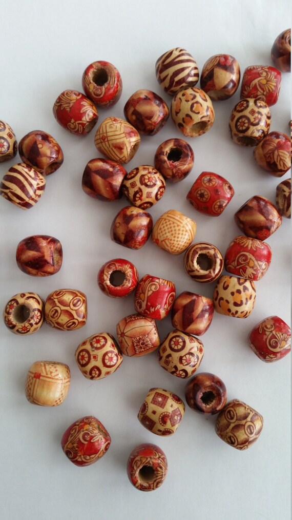 Macrame Wooden Beads / Large Wood Beads / by CustomJewelryByLuna