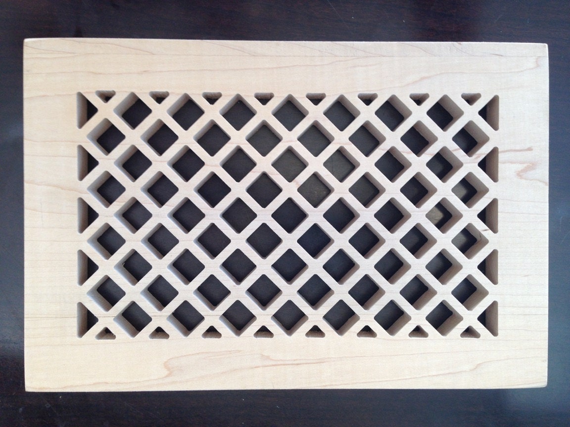 Decorative vent cover HVAC register Laser cut maple
