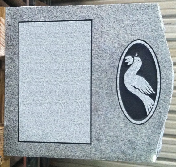 MANY OPTIONS Cemetery Headstone Georgia Gray Granite Dove