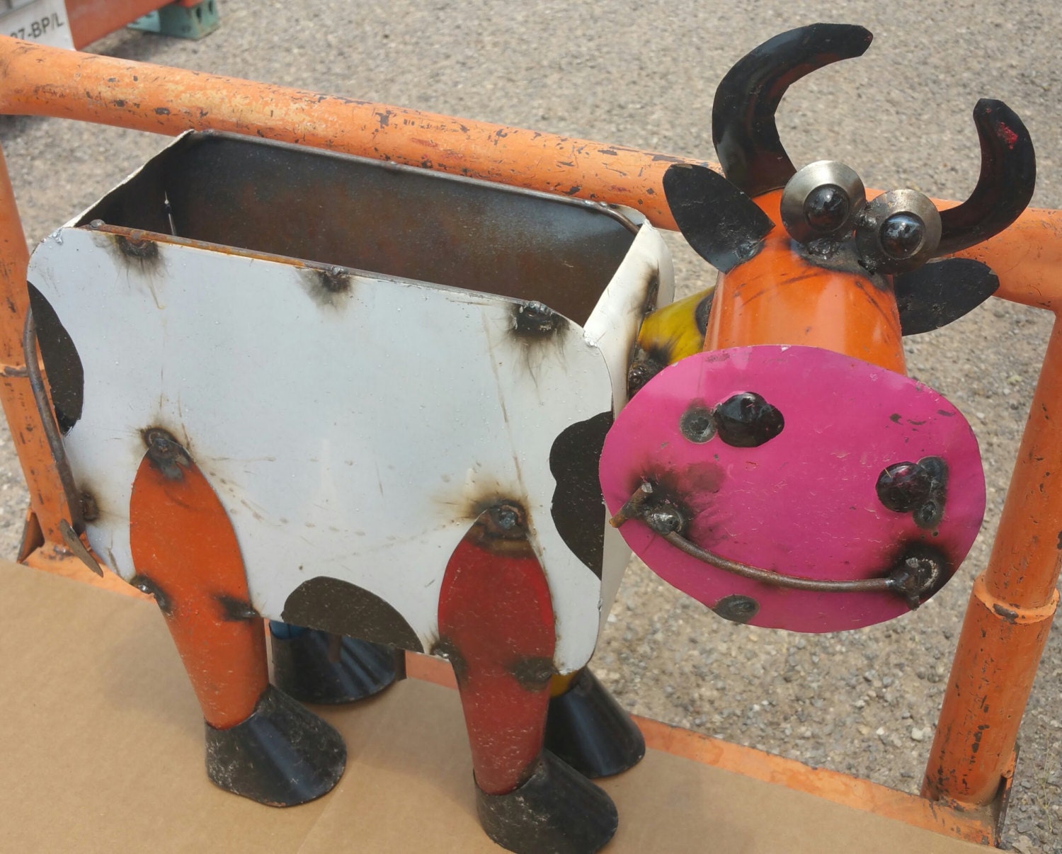 metal cow lawn ornament