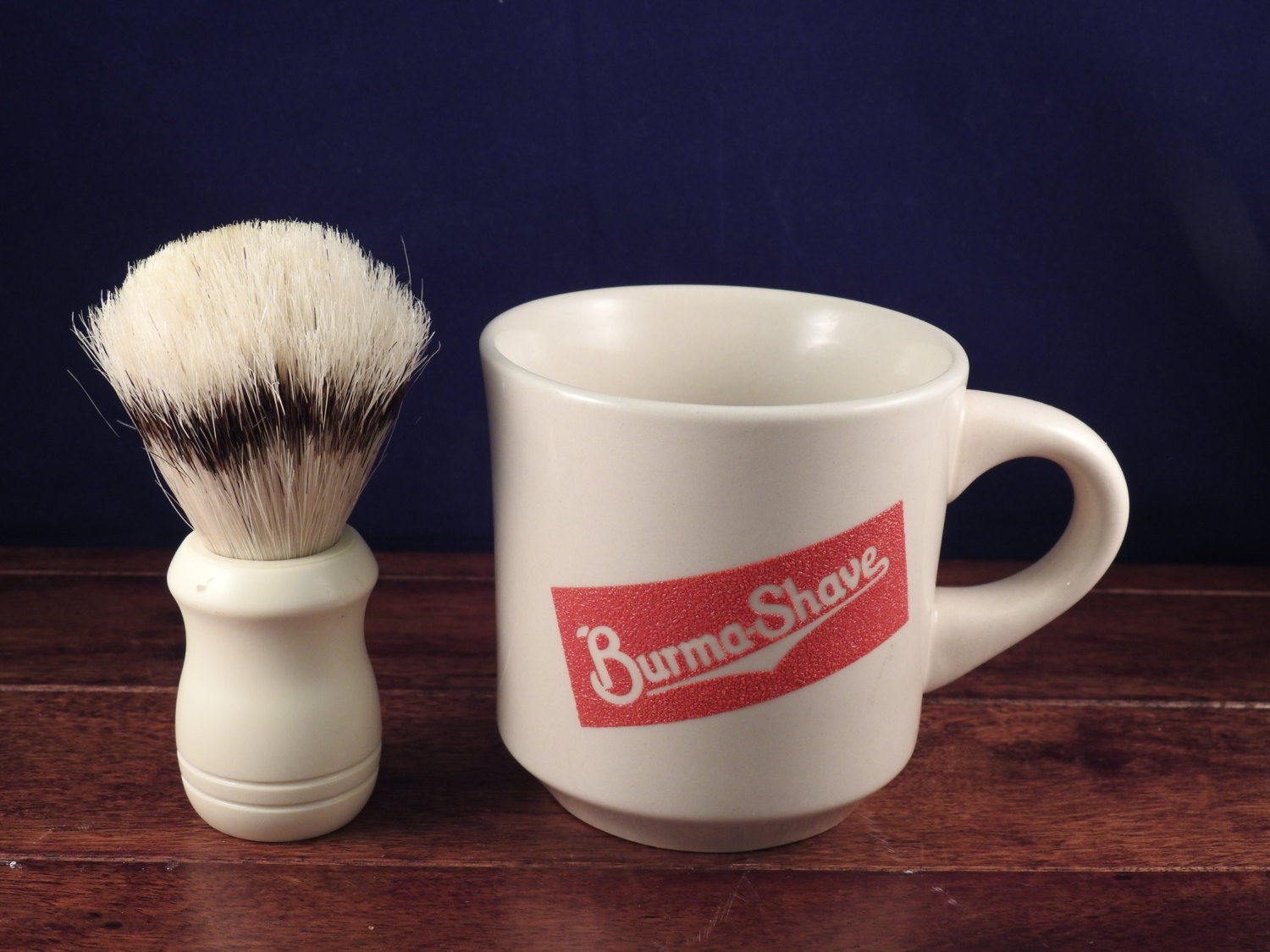 Retro Burma Shave Mug Soap And Brush Set