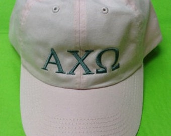 Baseball cap Alpha Chi Omega in Pink with Grey Embroidery