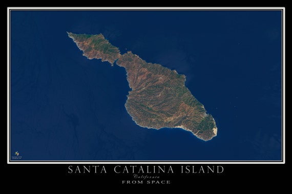 Santa Catalina Island California From Space Satellite Poster