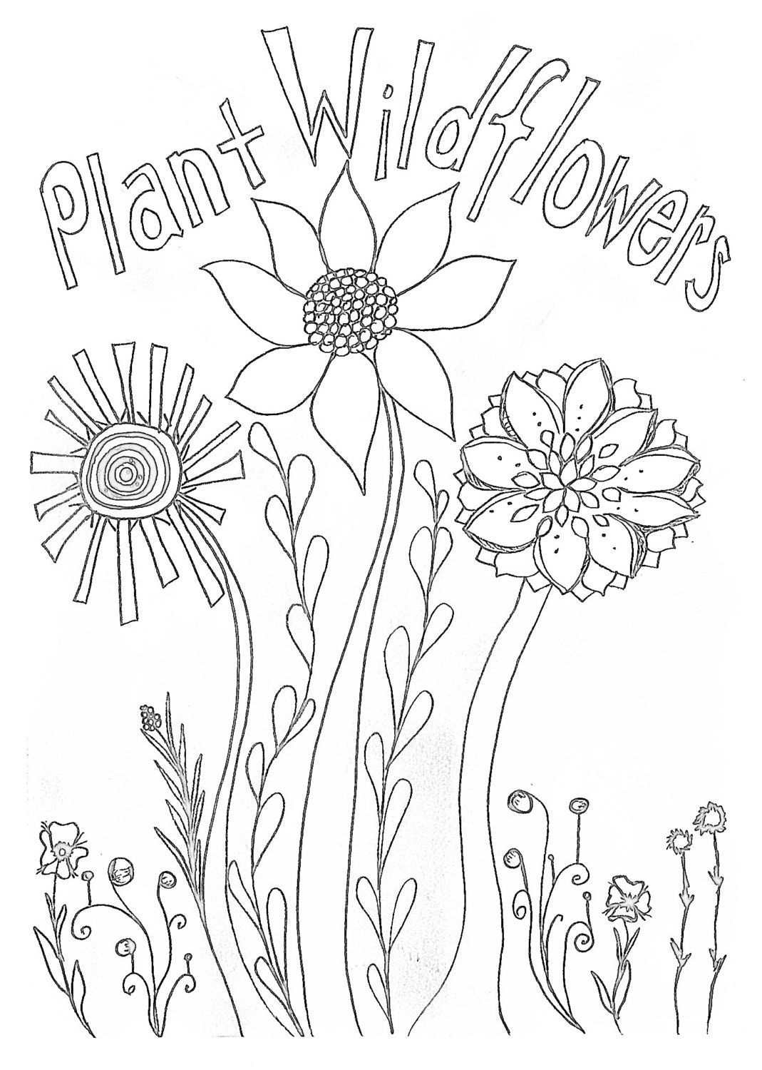 Wildflowers Printable Coloring Page Download by RootinForYourLife