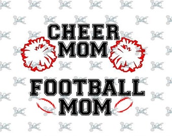 Cheerleader Svg Football Svg Cheer Mom design Svg Football Mom SVG Silhouette Studio Design