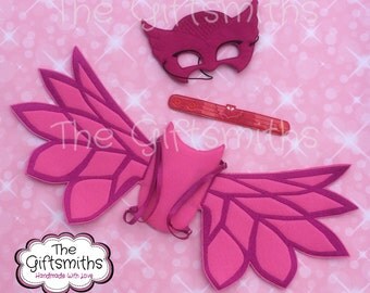 Pajama Hero Owl Mask, Wings, Wristlet / Pretend Play / Party Favor / Halloween Costume / Cosplay / Photo booth / Masquerade