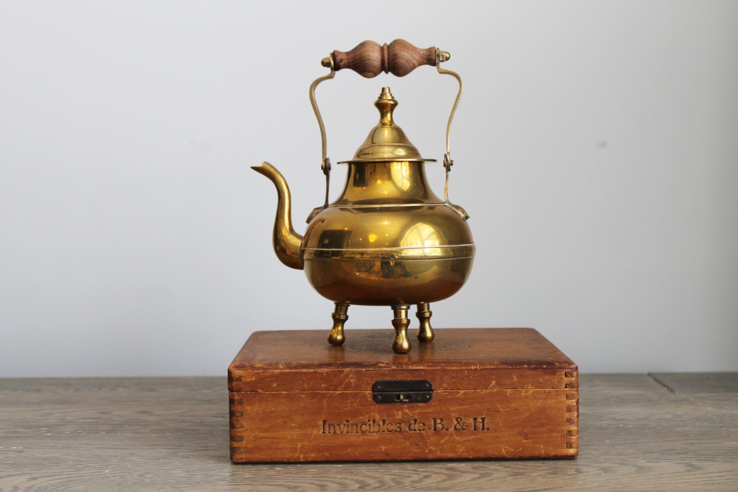 Vintage Brass Teapot Footed Brass Teapot Vintage Brass