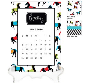 2016 Desk Calendar / Custom Calendar / Calendar with Stand / Personalized Calendar / 2017 Custom Calendar / Monogrammed Calendar / Preppy