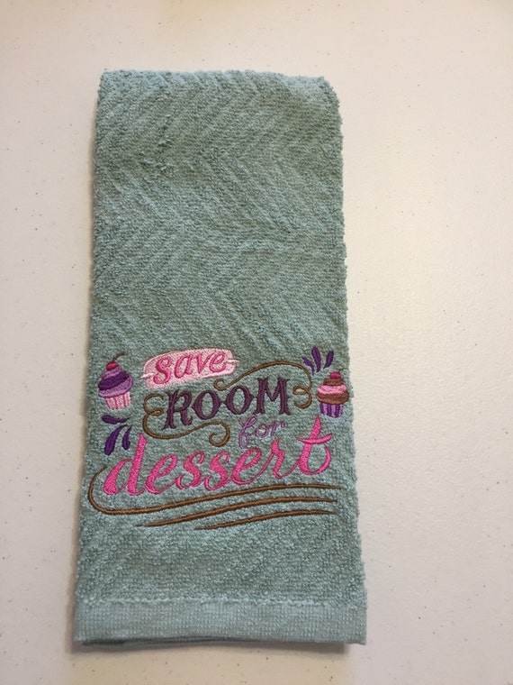 Machine Embroidered Kitchen Tea Towels by SeamsMoore on Etsy