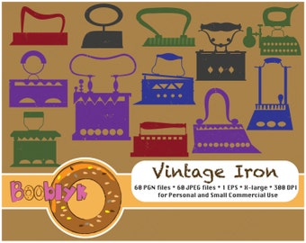 Grunge Vintage Irons For Scrapbooking and Paper Art - Clip Art - Instant Download - Printable DIY