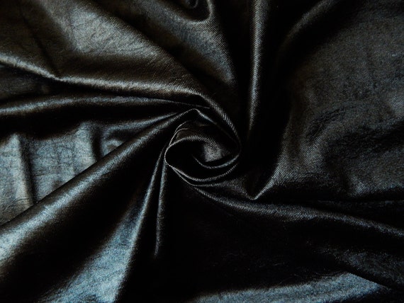 1 yard of Crushed Satin Fabric Black Curtain Fabric Satin
