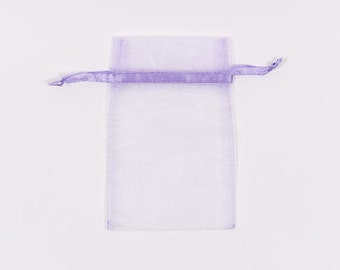 100 Lavender Organza Bags | 3x4 inch Sheer Bags | Sheer Fabric Bags | Jewelry Pouches | Favor Bags