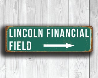 LINCOLN FINANCIAL Field Signs, Lincoln Financial Field Sign, Philadelphia Eagles, Football Gifts, Philadelphia Eagles decal, Sign