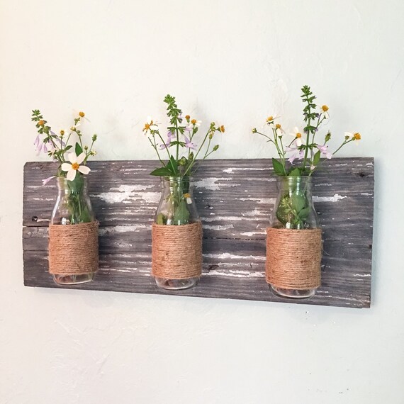 SOLD OUT Milk bottle sconce wall vase milk by HadleyAndRuth