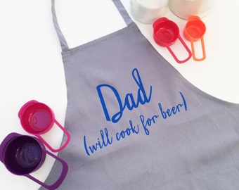 Dad - Will Cook for Beer Apron - Christmas Gift