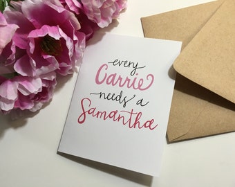 Best Girl Friends Card - Sex and the City Card - Carrie Bradshaw Greeting Card - Sorority Sisters Card - Girlfriends Card