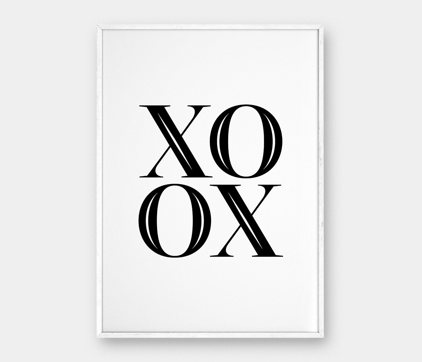 XOXO Wall Art XO art printable poster Black and White Love